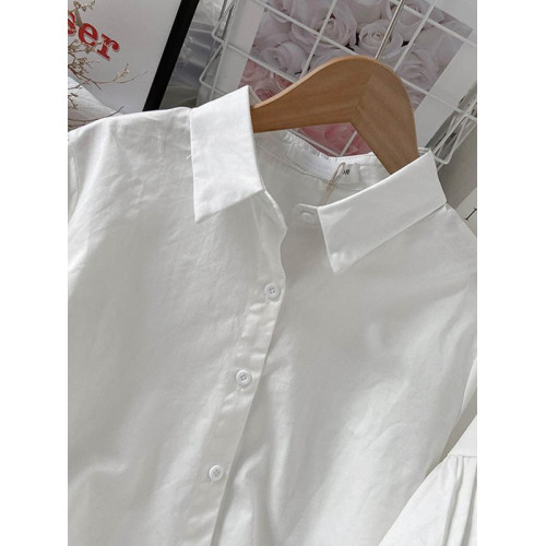 夏季七分泡泡袖女襯衫女裝2025新款秋季設計感襯衣小個子上衣防曬