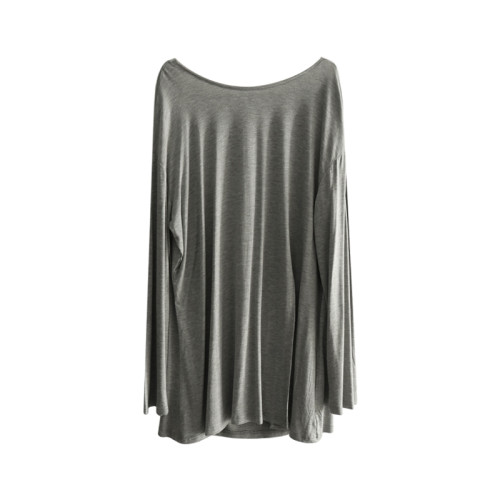 莫代爾前開叉露背長袖T恤女寬松大碼純色圓領舞蹈服現代舞上衣女