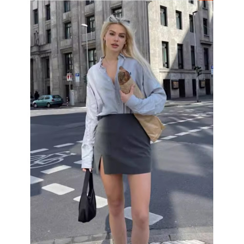 高腰包臀裙女開叉一步裙2025春夏款A字半身裙性感不規則短裙女 高腰包臀裙女開叉一步裙2025春夏款A字半身裙性感不規則短裙女