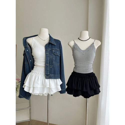 甜美百搭蛋糕短裙女夏新款芭蕾風松緊腰蓬蓬防走光氣質a字半身裙