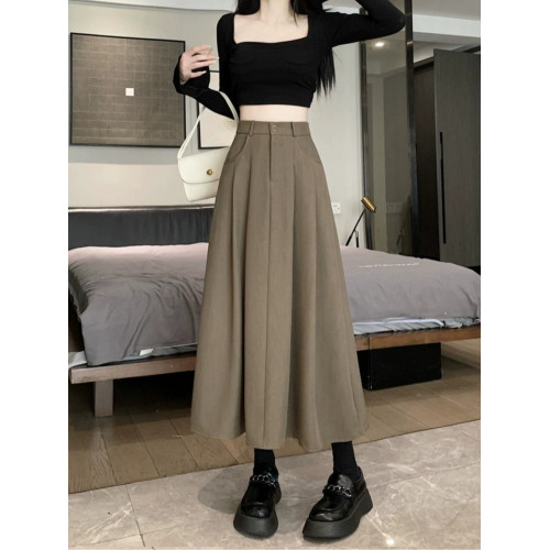 大碼梨形身材a字半身裙女夏季高腰顯瘦大擺裙胖MM遮肚子西裝裙子 大碼梨形身材a字半身裙女夏季高腰顯瘦大擺裙胖MM遮肚子西裝裙子