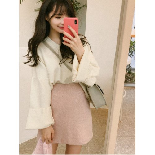 ins超火的港味2025新款秋冬季小個子a字裙包臀chic高腰毛呢半身裙 ins超火的港味2025新款秋冬季小個子a字裙包臀chic高腰毛呢半身裙