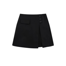 不規則高級感灰色復古半身裙大碼小衆氣質短裙女夏遮肚A字西裝裙