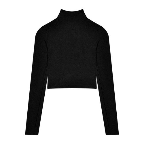 T恤女半高領緊身洋氣長袖內搭打底衫春秋2025曡穿修身短款上衣ins T恤女半高領緊身洋氣長袖內搭打底衫春秋2025曡穿修身短款上衣ins