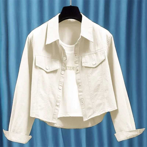 2024韓版洋氣長袖襯衫外套女春秋別致顯瘦甜辣妹時尚百搭襯衫外套