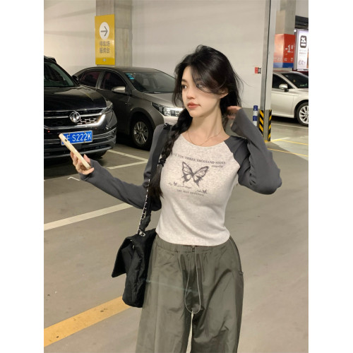 大碼美式復古字母印花長袖T恤女2025新款秋季胖mm遮肚子顯瘦上衣 大碼美式復古字母印花長袖T恤女2025新款秋季胖mm遮肚子顯瘦上衣