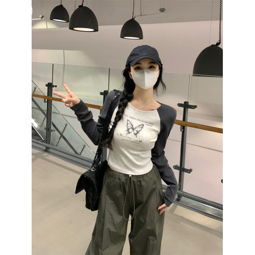 大碼美式復古字母印花長袖T恤女2025新款秋季胖mm遮肚子顯瘦上衣 大碼美式復古字母印花長袖T恤女2025新款秋季胖mm遮肚子顯瘦上衣