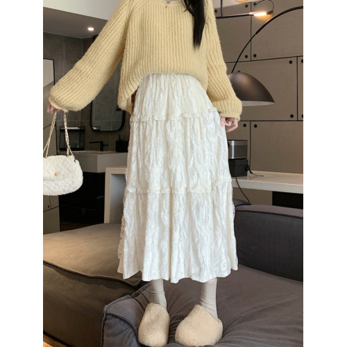 金絲絨百褶裙半身裙女秋冬高腰顯瘦A字裙中長款蕾絲拼接蛋糕裙子 金絲絨百褶裙半身裙女秋冬高腰顯瘦A字裙中長款蕾絲拼接蛋糕裙子