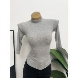 又薄又好穿~性感微透顯身材半高領緊身五分袖T恤上衣內搭打底夏女