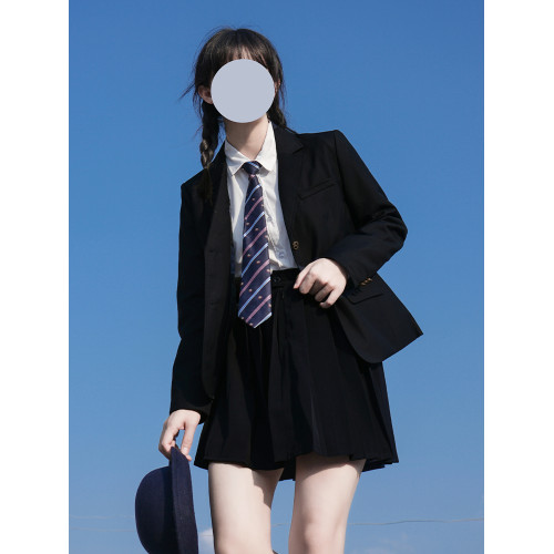 jk製服西裝外套女秋冬季款日系學院風黑色校供感小個子西服上衣女 jk製服西裝外套女秋冬季款日系學院風黑色校供感小個子西服上衣女