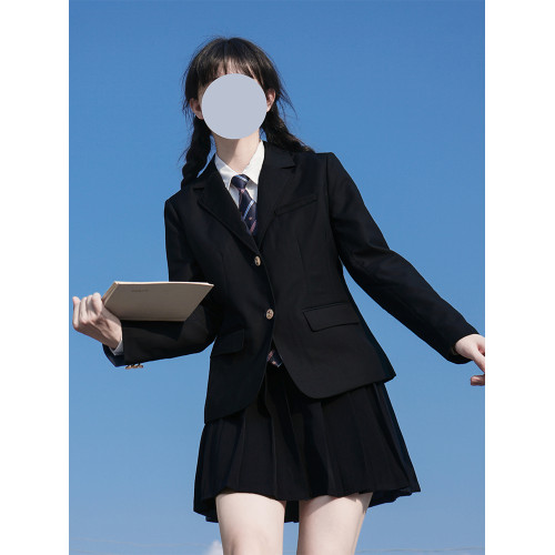 jk製服西裝外套女秋冬季款日系學院風黑色校供感小個子西服上衣女 jk製服西裝外套女秋冬季款日系學院風黑色校供感小個子西服上衣女