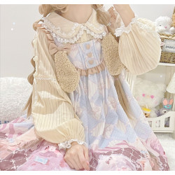 秋日芙蓉Lolita洋裝純棉長袖內搭娃娃領甜美洛麗塔襯衫加絨