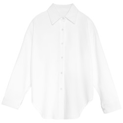 白色襯衫女燈芯絨加厚高級2025秋季新款緞面西裝料白襯衣內搭上衣