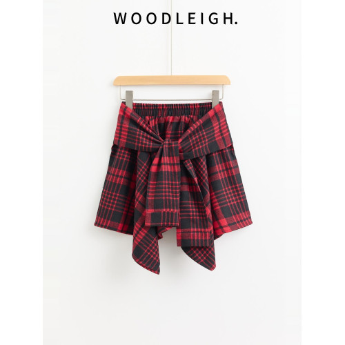 全棉格子半身裙不規則舞蹈松緊裙運動遮跨屁簾系帶街舞打底神器 全棉格子半身裙不規則舞蹈松緊裙運動遮跨屁簾系帶街舞打底神器