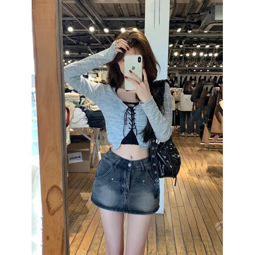 黑灰色牛仔半身裙女2025夏季新款小個子百搭高腰顯瘦包臀短裙褲 黑灰色牛仔半身裙女2025夏季新款小個子百搭高腰顯瘦包臀短裙褲