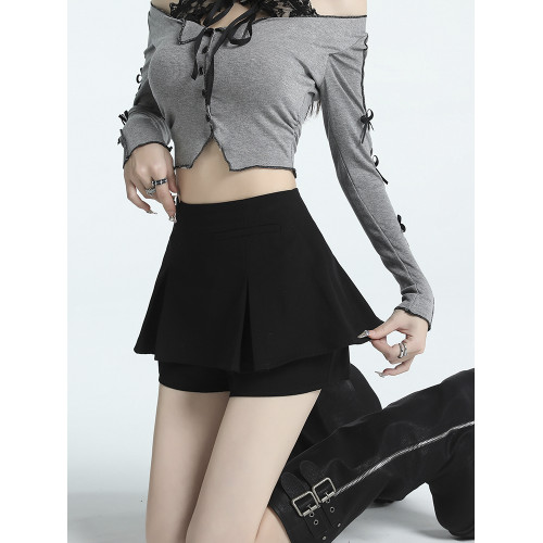 MASS 黑色半身裙女早秋2025新款高腰a字裙短裙百褶裙褲小個子秋季 MASS 黑色半身裙女早秋2025新款高腰a字裙短裙百褶裙褲小個子秋季