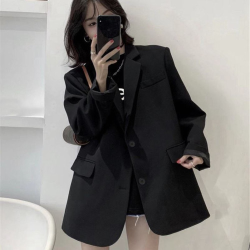設計感春秋黑色小西裝外套韓版英倫風網紅冬西服女裝氣質通勤上衣 設計感春秋黑色小西裝外套韓版英倫風網紅冬西服女裝氣質通勤上衣