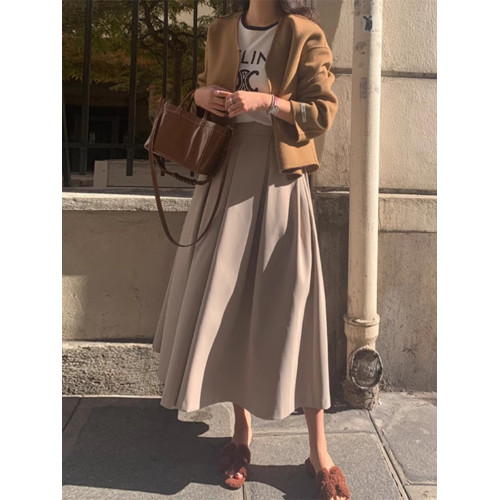 黑色半身裙女2025春秋顯瘦百褶裙赫本風小黑裙設計感a字西裝長裙 黑色半身裙女2025春秋顯瘦百褶裙赫本風小黑裙設計感a字西裝長裙