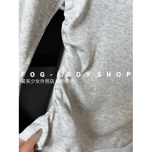 顯胸-韓系修身t恤高級感短款運動上衣長袖瑜珈服跑步輕薄健身服新