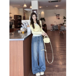 設計感小衆別致長袖T恤女春秋修身韓版短款假兩件上衣內搭打底衫