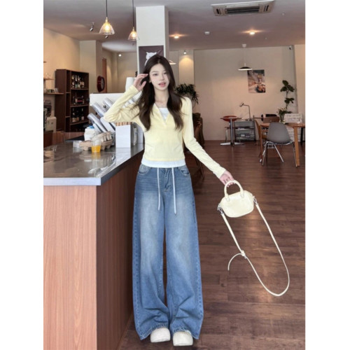 設計感小衆別致長袖T恤女春秋修身韓版短款假兩件上衣內搭打底衫