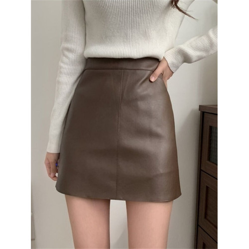 秋季2025辣妹黑色a字小皮裙半身裙女高腰包臀設計感修身pu短裙子 秋季2025辣妹黑色a字小皮裙半身裙女高腰包臀設計感修身pu短裙子