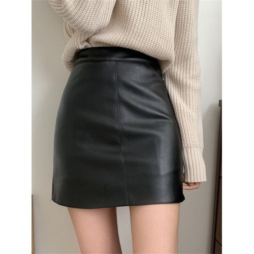 秋季2025辣妹黑色a字小皮裙半身裙女高腰包臀設計感修身pu短裙子 秋季2025辣妹黑色a字小皮裙半身裙女高腰包臀設計感修身pu短裙子