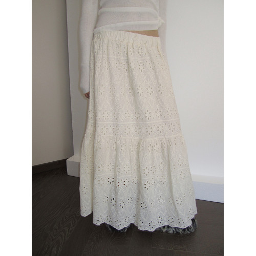 3months高腰a字半身裙女2025新款春秋款中長款蕾絲裙子松緊腰長裙 3months高腰a字半身裙女2025新款春秋款中長款蕾絲裙子松緊腰長裙