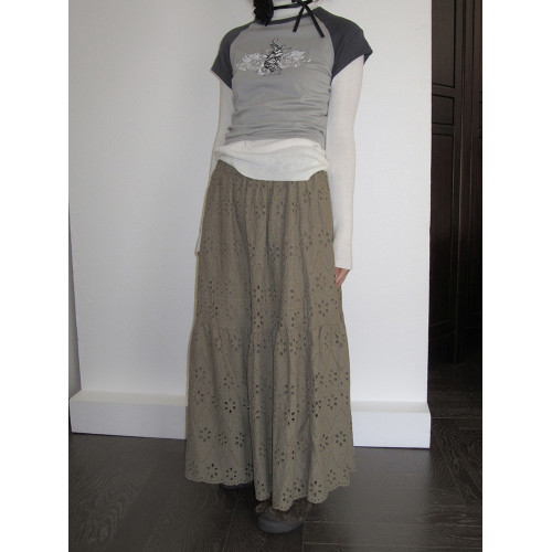 3months高腰a字半身裙女2025新款春秋款中長款蕾絲裙子松緊腰長裙 3months高腰a字半身裙女2025新款春秋款中長款蕾絲裙子松緊腰長裙