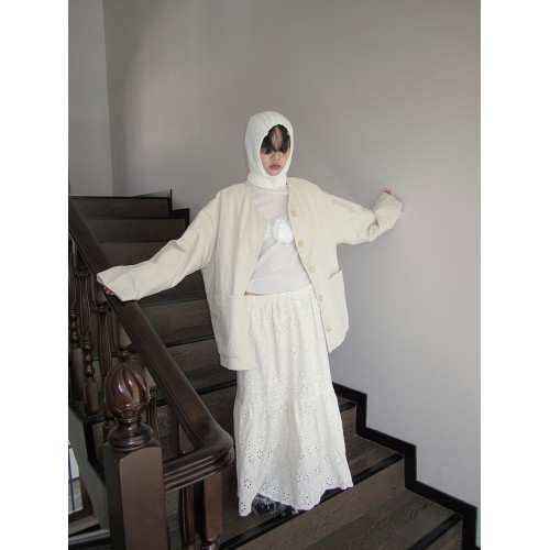 3months高腰a字半身裙女2025新款春秋款中長款蕾絲裙子松緊腰長裙 3months高腰a字半身裙女2025新款春秋款中長款蕾絲裙子松緊腰長裙