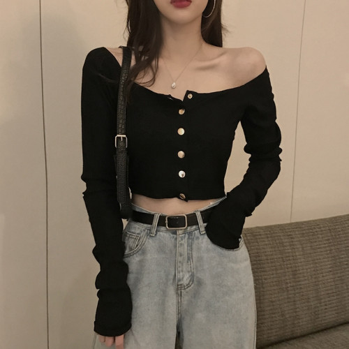 大碼胖mm顯瘦t恤氣質打底衫女2025春秋新款韓版一字肩長袖上衣潮