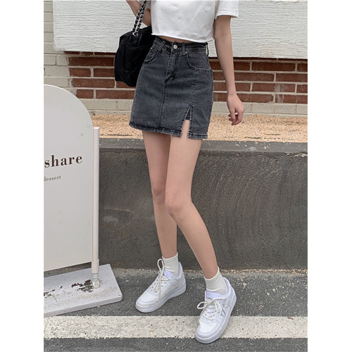 大碼胖mm開叉包臀牛仔半身裙女秋季新款彈力a字褲裙顯瘦遮胯裙子 大碼胖mm開叉包臀牛仔半身裙女秋季新款彈力a字褲裙顯瘦遮胯裙子