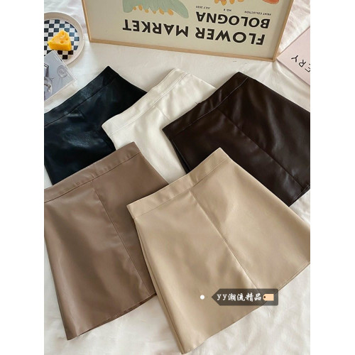 2025秋季新款pu皮裙女短裙黑色小個子包臀裙半身裙顯瘦純欲風辣妹