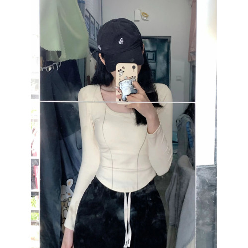 方領德絨打底衫女秋冬內搭加絨加厚短款T恤辣妹修身顯瘦保暖上衣 方領德絨打底衫女秋冬內搭加絨加厚短款T恤辣妹修身顯瘦保暖上衣