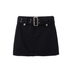 大胖妹妹美式復古棕色半身裙牛仔短裙褲女春夏設計感顯瘦包臀裙子