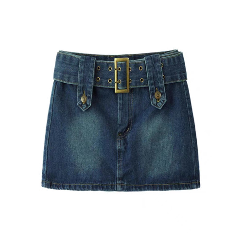 大胖妹妹美式復古棕色半身裙牛仔短裙褲女春夏設計感顯瘦包臀裙子 大胖妹妹美式復古棕色半身裙牛仔短裙褲女春夏設計感顯瘦包臀裙子