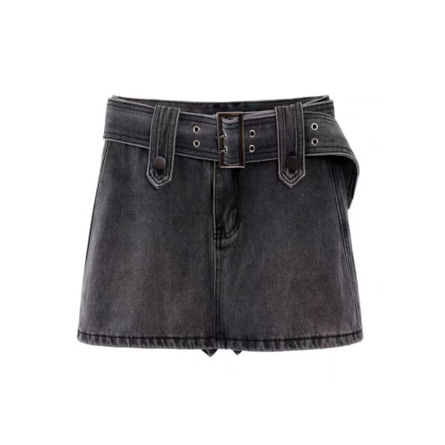 大胖妹妹美式復古棕色半身裙牛仔短裙褲女春夏設計感顯瘦包臀裙子 大胖妹妹美式復古棕色半身裙牛仔短裙褲女春夏設計感顯瘦包臀裙子