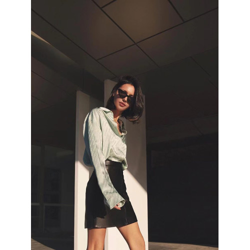 真皮半身裙2025新款百搭設計感名媛黑色顯瘦高腰皮裙女A字包臀裙 真皮半身裙2025新款百搭設計感名媛黑色顯瘦高腰皮裙女A字包臀裙