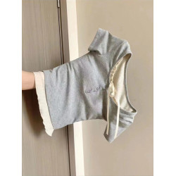 法式純欲風假兩件短袖T恤女夏季韓版修身顯瘦辣妹短款半袖上衣服