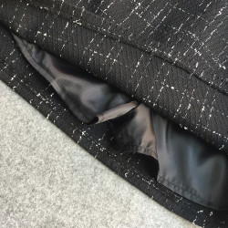 高腰小香風金絲格子毛呢短裙秋冬新顯瘦a字包臀裙大碼遮肉半身裙