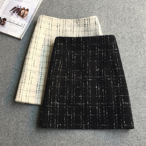 高腰小香風金絲格子毛呢短裙秋冬新顯瘦a字包臀裙大碼遮肉半身裙 高腰小香風金絲格子毛呢短裙秋冬新顯瘦a字包臀裙大碼遮肉半身裙