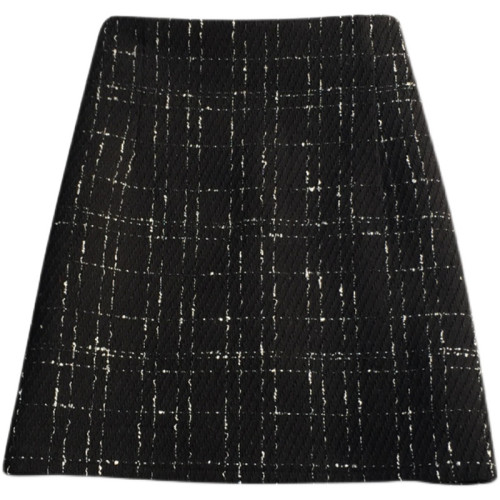 高腰小香風金絲格子毛呢短裙秋冬新顯瘦a字包臀裙大碼遮肉半身裙 高腰小香風金絲格子毛呢短裙秋冬新顯瘦a字包臀裙大碼遮肉半身裙