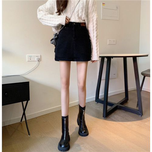 大碼胖妹妹黑色牛仔半身裙女夏季新款高腰顯瘦a字甜辣包臀短裙子 大碼胖妹妹黑色牛仔半身裙女夏季新款高腰顯瘦a字甜辣包臀短裙子