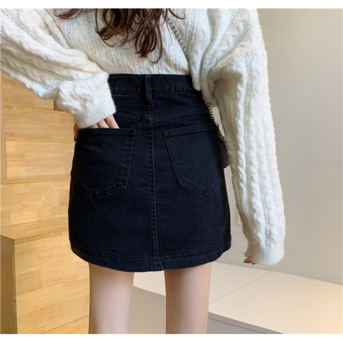 大碼胖妹妹黑色牛仔半身裙女夏季新款高腰顯瘦a字甜辣包臀短裙子 大碼胖妹妹黑色牛仔半身裙女夏季新款高腰顯瘦a字甜辣包臀短裙子