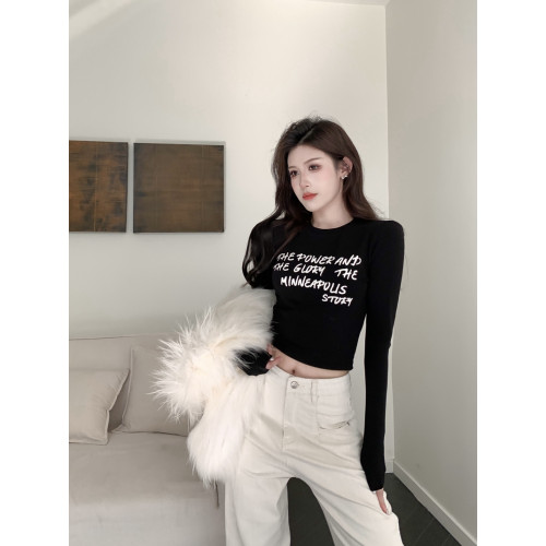 爆款2025打底衫秋冬女內搭春秋純欲辣妹短款墊肩上衣緊身長袖t恤 爆款2025打底衫秋冬女內搭春秋純欲辣妹短款墊肩上衣緊身長袖t恤