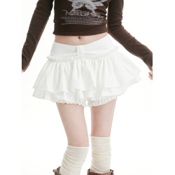 白色半身裙女春秋2025年新款芭蕾學院風蛋糕裙短裙甜酷辣妹百褶裙