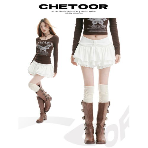 白色半身裙女春秋2025年新款芭蕾學院風蛋糕裙短裙甜酷辣妹百褶裙 白色半身裙女春秋2025年新款芭蕾學院風蛋糕裙短裙甜酷辣妹百褶裙