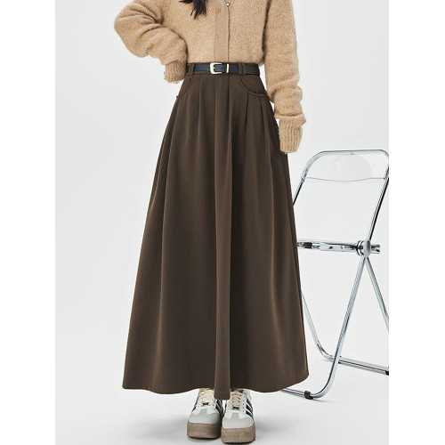 咖色毛呢百褶半身裙女秋冬新款小個子中長款a字繖裙垂感大擺長裙 咖色毛呢百褶半身裙女秋冬新款小個子中長款a字繖裙垂感大擺長裙