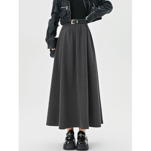 咖色毛呢百褶半身裙女秋冬新款小個子中長款a字繖裙垂感大擺長裙 咖色毛呢百褶半身裙女秋冬新款小個子中長款a字繖裙垂感大擺長裙