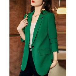 原單後開叉米白色西裝外套女2024春秋新款小個子流行西服上衣